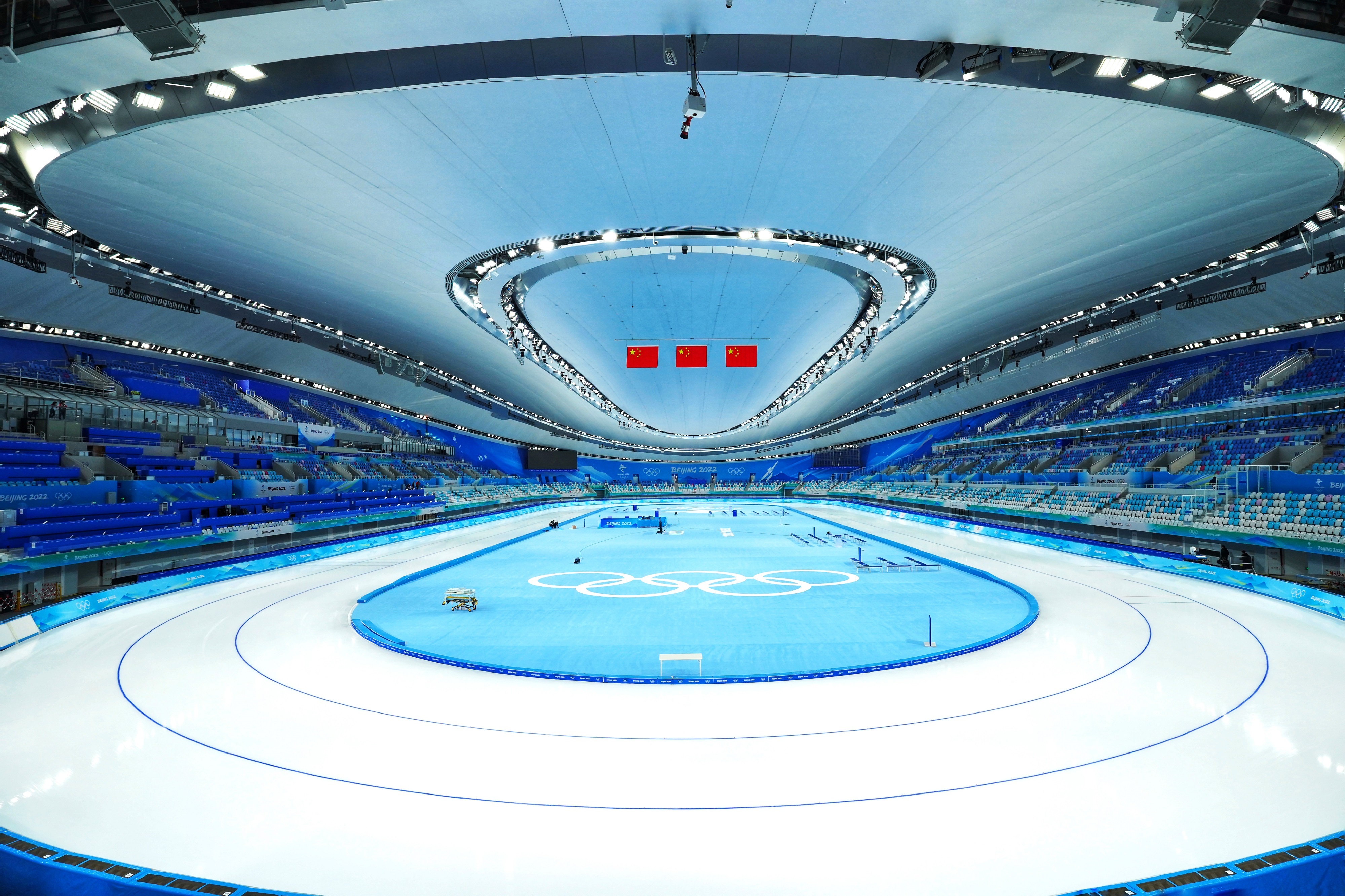 △國家速滑館，2022年1月4日，習近平總書記到這里調研。(圖/總臺國廣記者李晉拍攝)