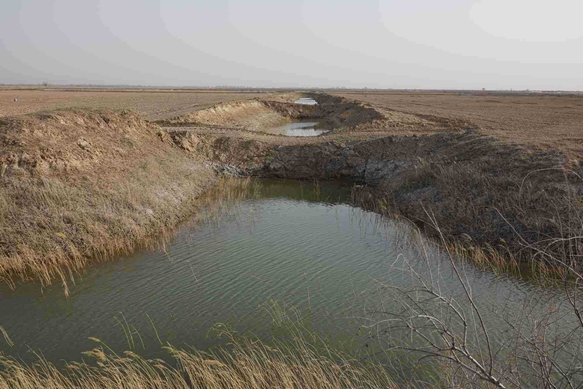 堵塞的排堿渠。 人民網(wǎng)記者 游天燚攝