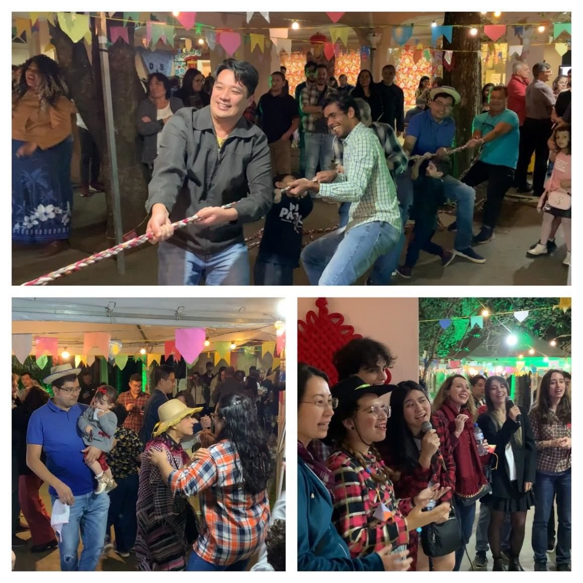 參與者在活動中體驗(yàn)巴西豐收節(jié)文化元素。（圣保羅州立大學(xué)孔子學(xué)院供圖）