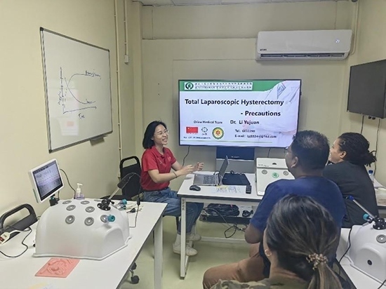 培訓(xùn)現(xiàn)場(chǎng)。第18期援圭亞那醫(yī)療隊(duì)供圖