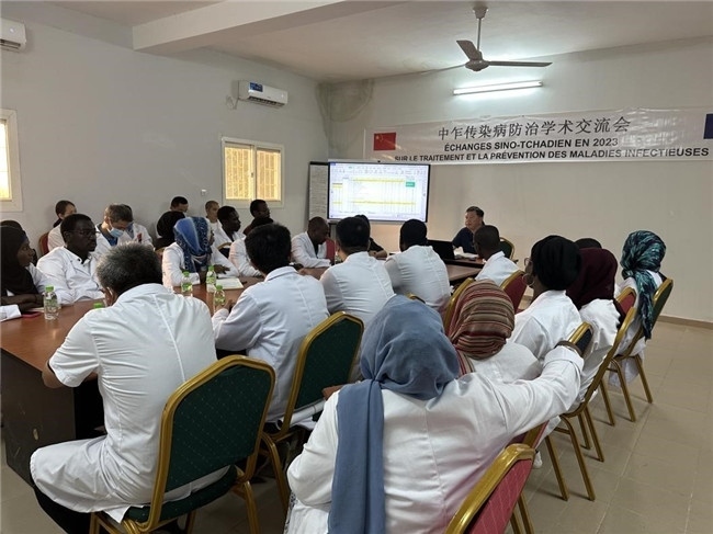 圖為學(xué)術(shù)交流會(huì)現(xiàn)場(chǎng)。中國(guó)援乍得醫(yī)療隊(duì)供圖