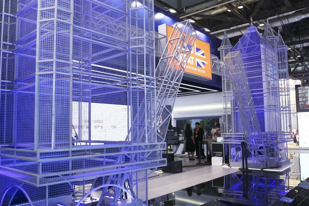 這是9月3日在國家會(huì)議中心綜合展區(qū)拍攝的英國展館。新華社記者 孫瑋彤 攝