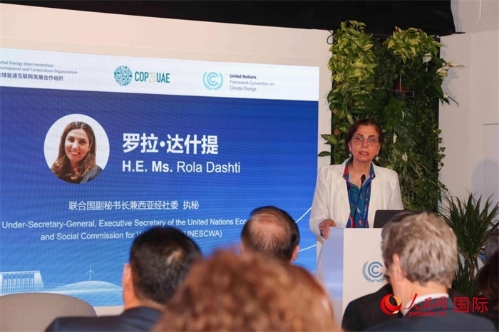 聯(lián)合國(guó)副秘書(shū)長(zhǎng)兼西亞經(jīng)濟(jì)社會(huì)委員會(huì)執(zhí)行秘書(shū)羅拉·達(dá)什提致辭。人民網(wǎng)記者 任皓宇攝