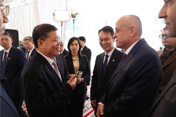 李永明同埃及住房部副部長會談交流。主辦方供圖