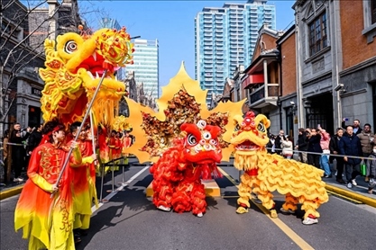 2024年2月10日，上海張園舉辦舞龍舞獅活動，為市民和游客獻上一場視覺盛宴。