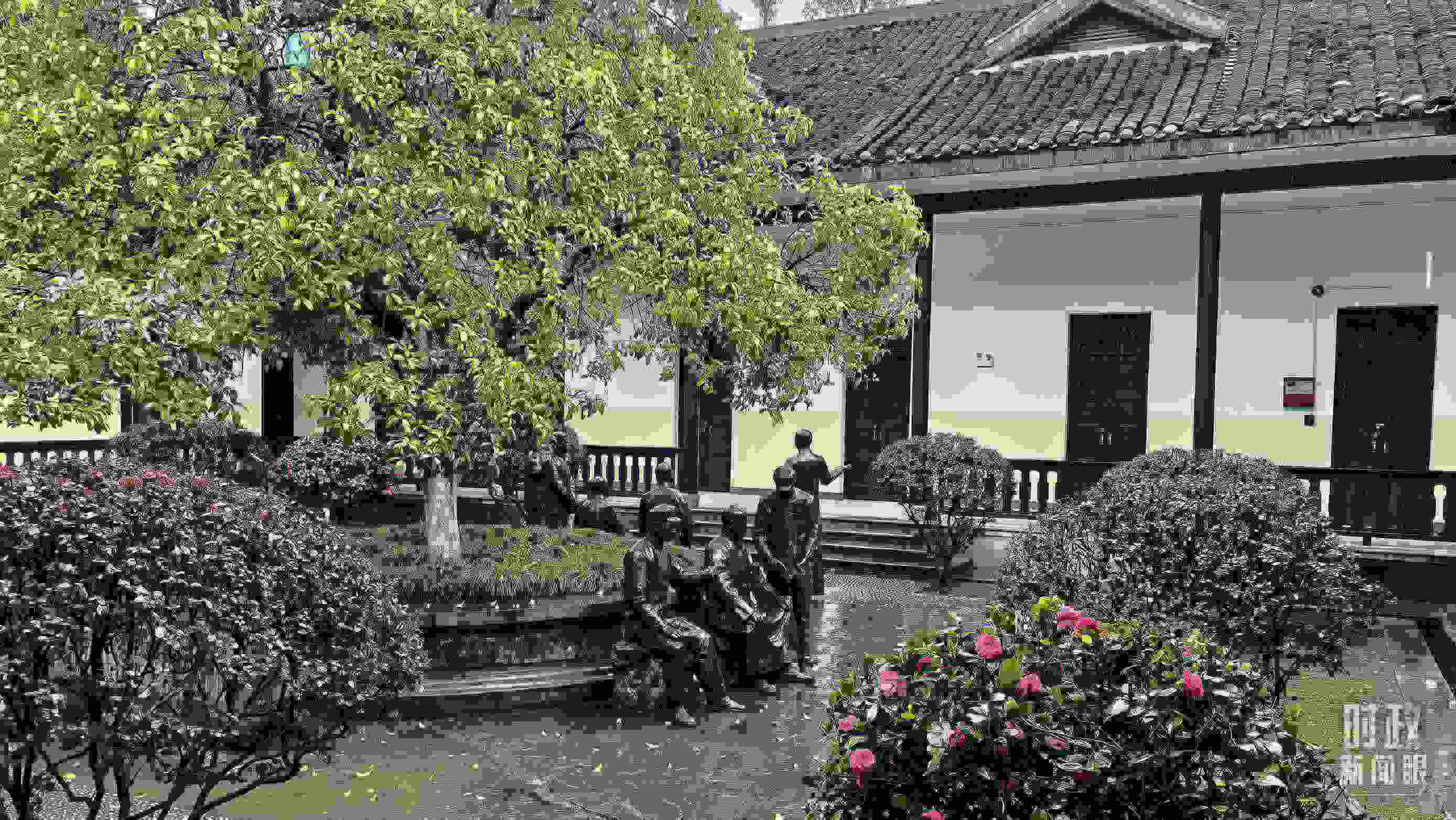 △湖南第一師范學(xué)院（城南書院校區(qū)）校園里。（總臺央視記者趙化拍攝）