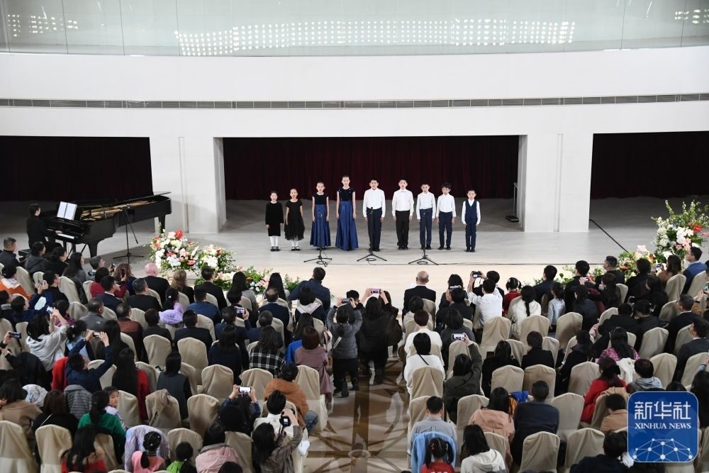 3月21日，金融街童聲合唱團在音樂會上演出。新華社記者 任超 攝