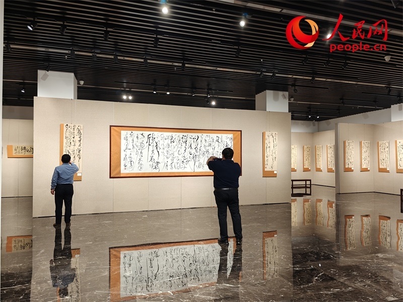 觀眾正在參觀展覽。人民網(wǎng)記者 韋衍行攝