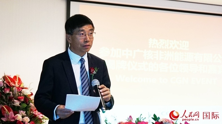 國家電網公司非洲辦事處主任汪文安致辭。人民網 劉暢攝