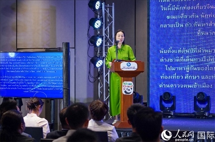 中國(guó)駐泰國(guó)大使館公使銜參贊常禹萌致辭。（普拉維攝）