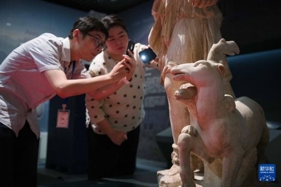 7月2日，安徽博物院工作人員在拍攝開(kāi)箱后的古希臘文物。新華社記者 張端 攝
