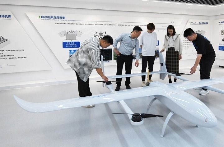 這是中科安飛（合肥）科技有限公司生產(chǎn)的無人機(jī)產(chǎn)品。（2024年5月16日攝）新華社發(fā)（郭如琦 攝）