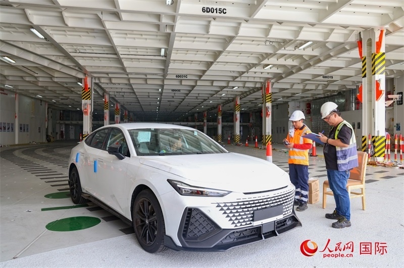 工人正在進(jìn)行卸車(chē)作業(yè)。人民網(wǎng)記者 任皓宇攝