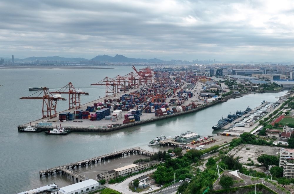 這是中國（福建）自由貿(mào)易試驗(yàn)區(qū)廈門片區(qū)內(nèi)的廈門海天碼頭（2024年9月4日攝）。