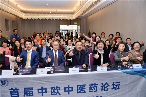 首屆中歐中醫(yī)藥論壇在布魯塞爾舉行，圖為論壇現(xiàn)場(chǎng)。（比利時(shí)浙江籍僑團(tuán)聯(lián)盟供圖）