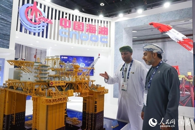 觀眾在中國海油展臺參觀。人民網(wǎng)記者 任皓宇攝