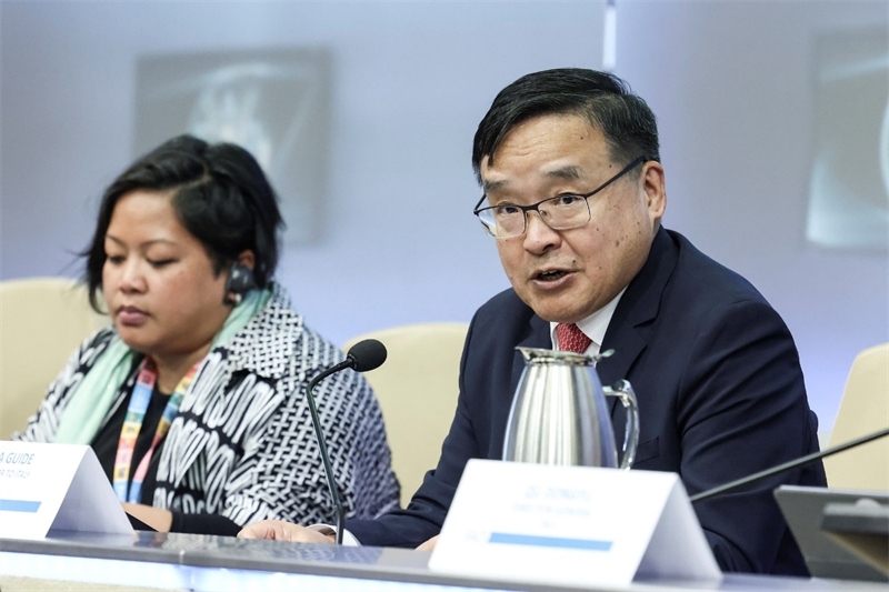 中國(guó)駐意大利大使賈桂德向與會(huì)者闡述全球發(fā)展倡議的深刻內(nèi)涵。主辦方供圖