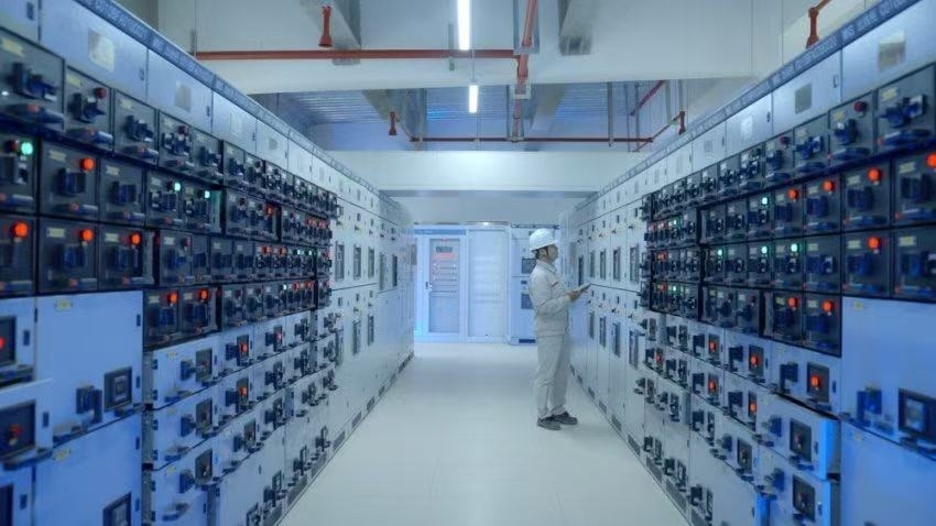300兆瓦壓氣儲(chǔ)能示范工程低壓配電室。受訪者供圖