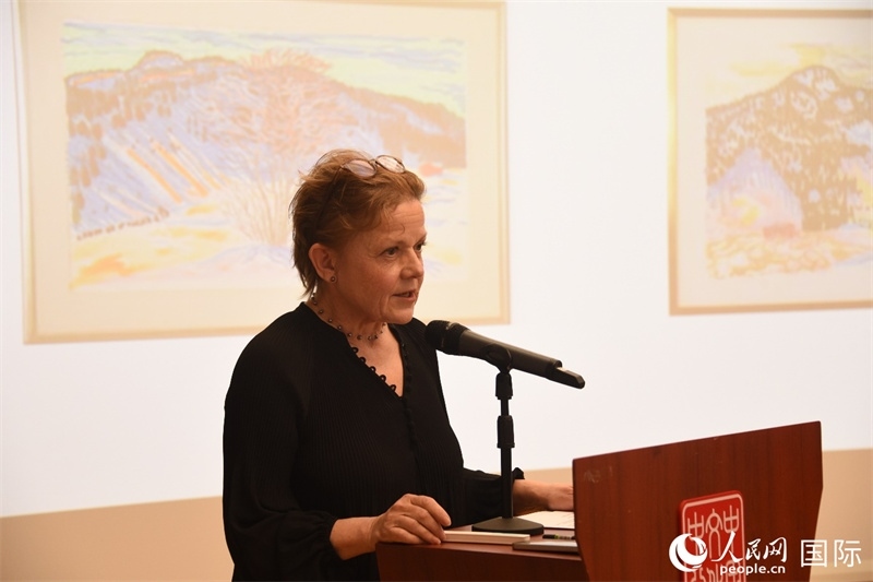 瑞典著名畫家比麗塔·穆爾的藝術(shù)講座。人民網(wǎng)記者 殷淼攝