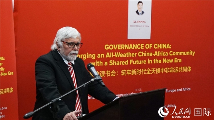 南部非洲科學(xué)、工程、技術(shù)、教育協(xié)會(huì)執(zhí)行副總裁楊煥嶺。人民網(wǎng) 劉暢攝