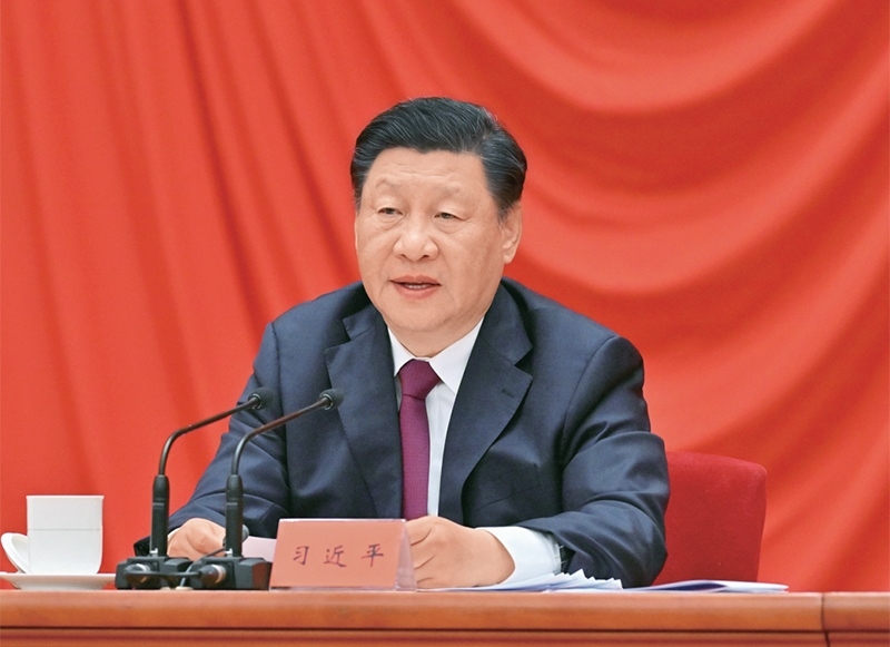 2022年5月10日，慶祝中國共產(chǎn)主義青年團(tuán)成立100周年大會在北京人民大會堂隆重舉行。中共中央總書記、國家主席、中央軍委主席習(xí)近平在大會上發(fā)表重要講話。 新華社記者 岳月偉/攝