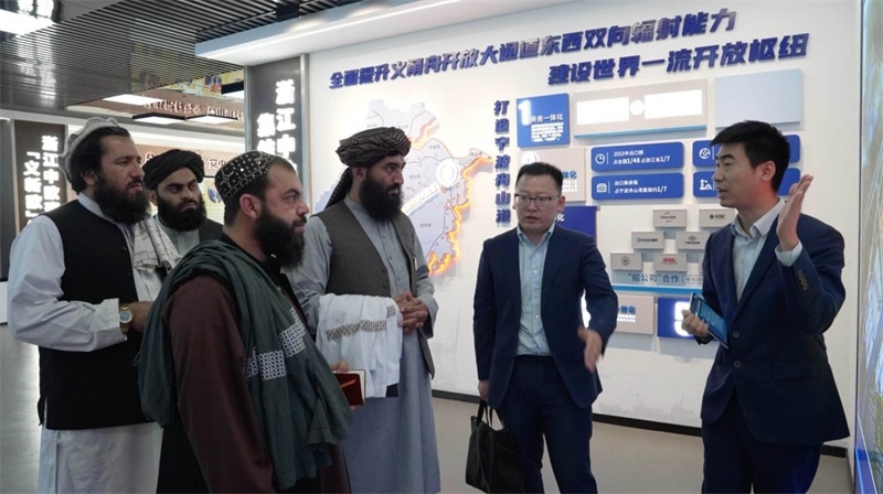 代表團在義新歐班列始發(fā)站參觀。CGTN記者 楊剛攝