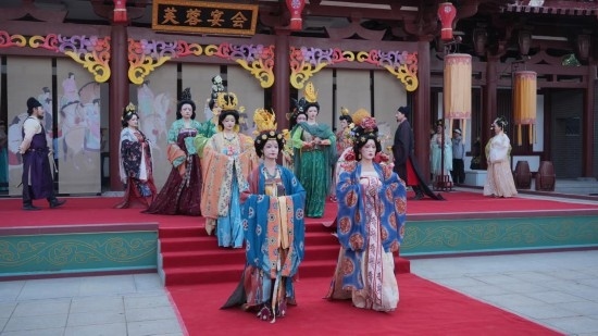 大唐芙蓉園舉辦的漢服展演活動。受訪者供圖