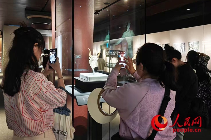 觀眾在故宮博物院參觀展覽。人民網(wǎng)記者 韋衍行攝