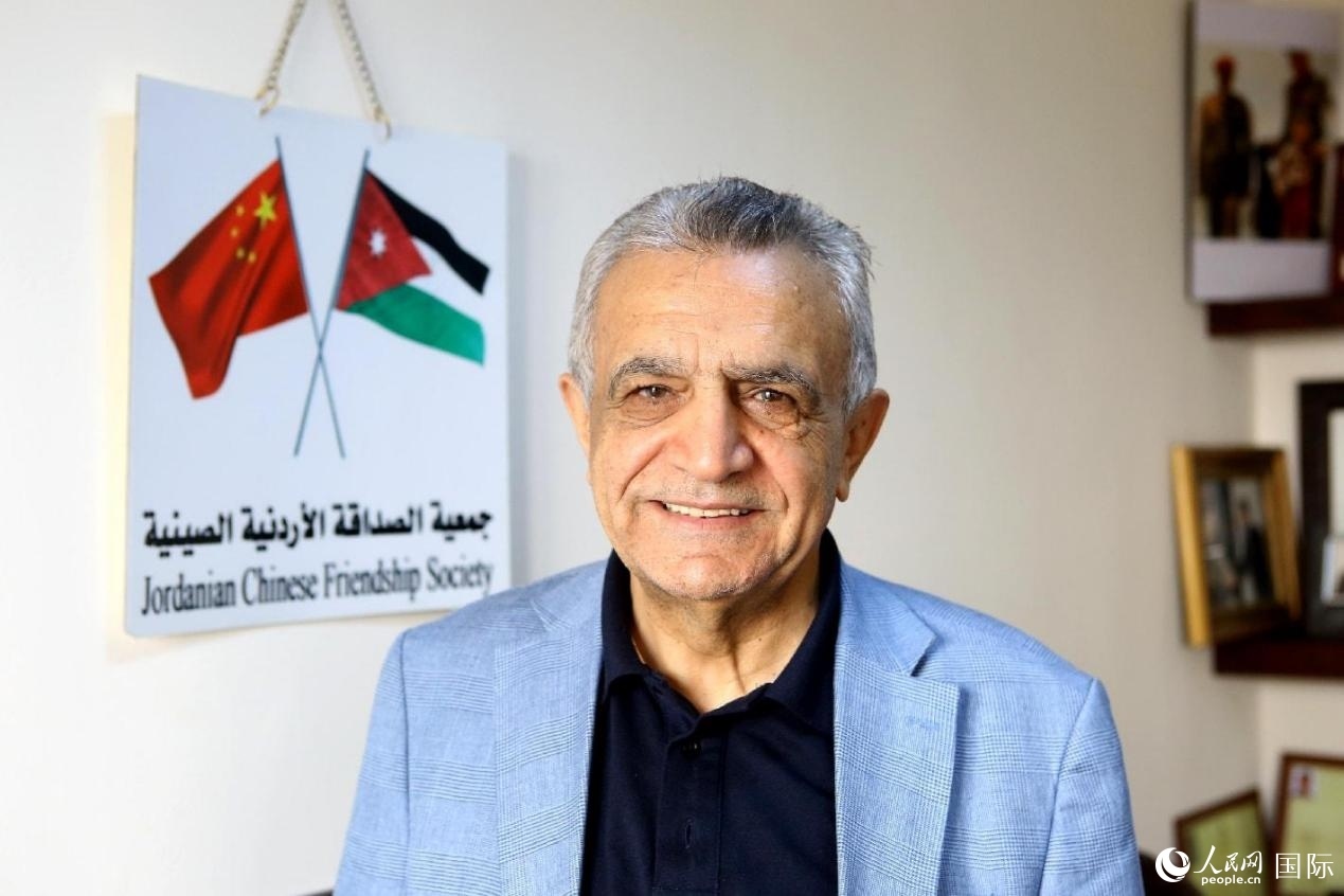 圖為約中友協(xié)主席賈邁勒·達(dá)穆爾。人民網(wǎng)納達(dá)爾·達(dá)烏德攝